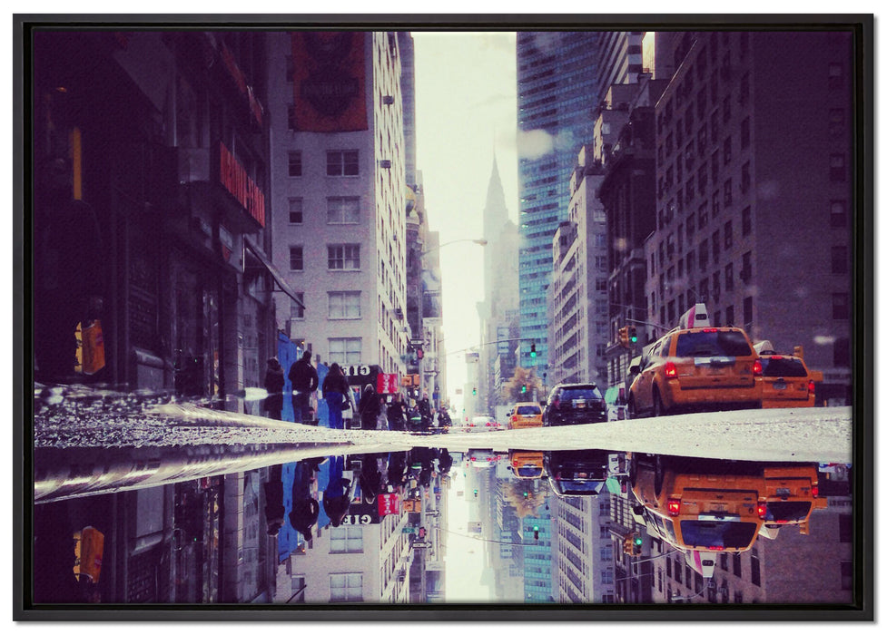 New York Times Square auf Leinwandbild gerahmt Größe 100x70