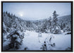 Winterlandschaft vereister See auf Leinwandbild gerahmt Größe 100x70