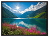 Blumenwiese See auf Leinwandbild gerahmt Größe 80x60