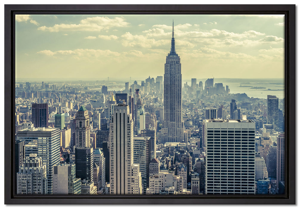 New York Manhattan auf Leinwandbild gerahmt Größe 60x40