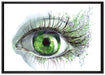 Grünes Auge auf Leinwandbild gerahmt Größe 100x70