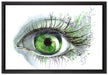 Grünes Auge auf Leinwandbild gerahmt Größe 60x40
