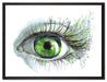 Grünes Auge auf Leinwandbild gerahmt Größe 80x60