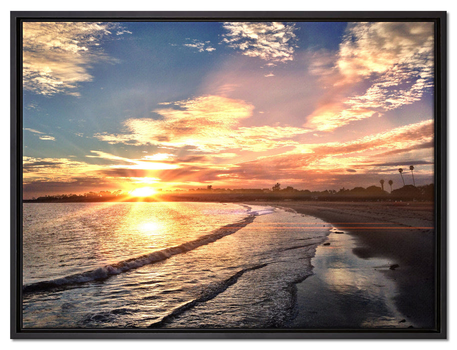 Los Angeles Beach auf Leinwandbild gerahmt Größe 80x60