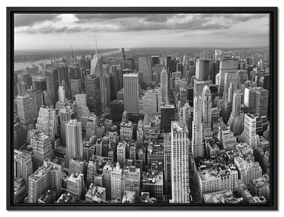 New York Skyline auf Leinwandbild gerahmt Größe 80x60