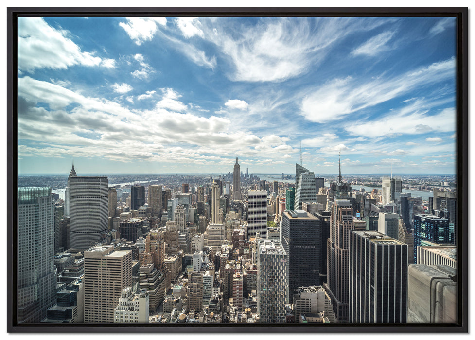 New York Skyline auf Leinwandbild gerahmt Größe 100x70