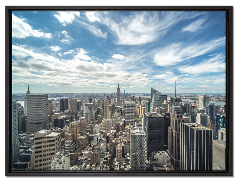 New York Skyline auf Leinwandbild gerahmt Größe 80x60