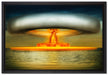 Atombombe Neon auf Leinwandbild gerahmt Größe 60x40