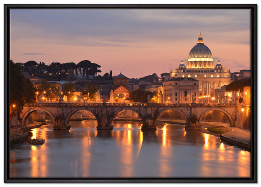 Vatikan Petersplatz auf Leinwandbild gerahmt Größe 100x70