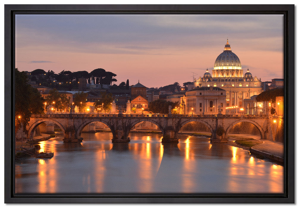 Vatikan Petersplatz auf Leinwandbild gerahmt Größe 60x40