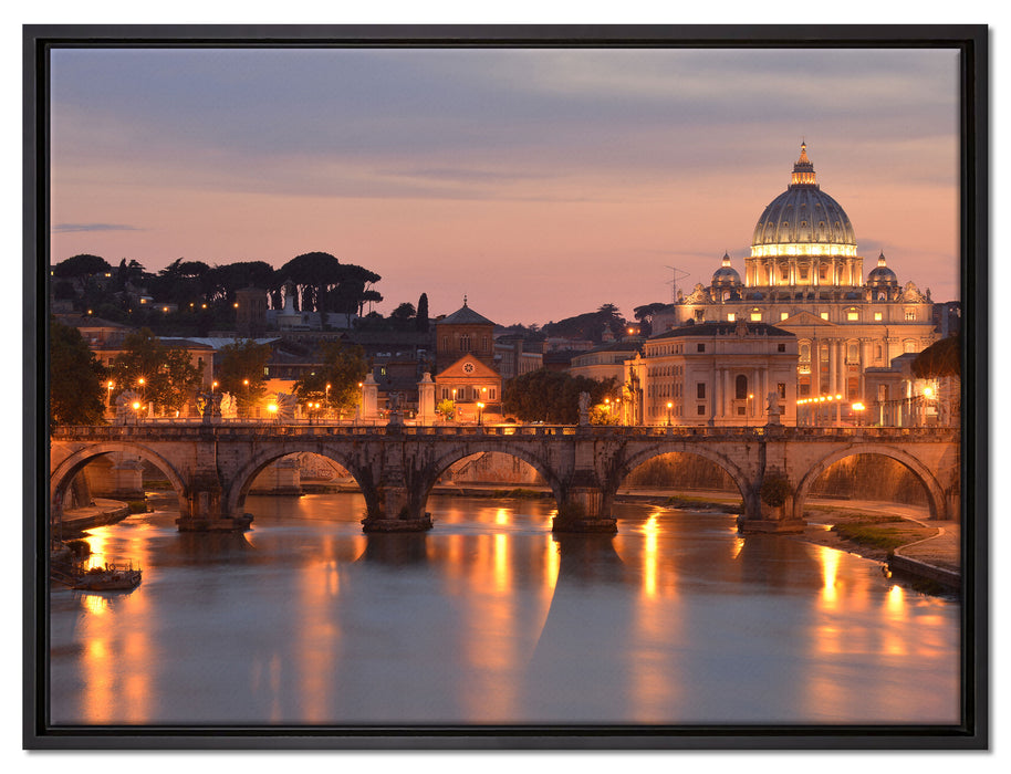 Vatikan Petersplatz auf Leinwandbild gerahmt Größe 80x60