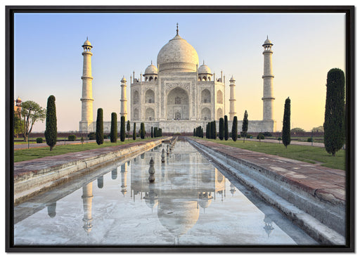 Taj Mahal auf Leinwandbild gerahmt Größe 100x70