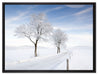Baum im Schnee auf Leinwandbild gerahmt Größe 80x60