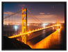 Golden Gate Bridge bei Nacht auf Leinwandbild gerahmt Größe 80x60