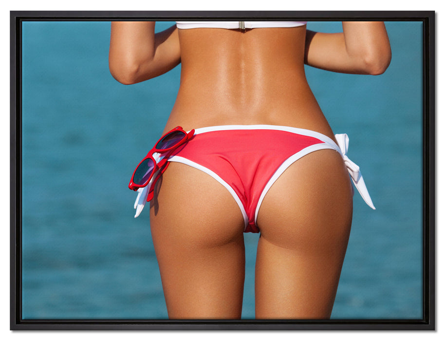 Sexy Po auf Leinwandbild gerahmt Größe 80x60