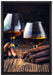 Whisky mit Zigarre auf Leinwandbild gerahmt Größe 60x40