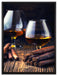 Whisky mit Zigarre auf Leinwandbild gerahmt Größe 80x60