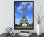 Eifelturm Paris auf Leinwandbild gerahmt mit Kirschblüten