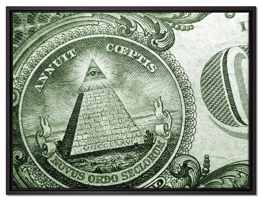Illuminaten-Pyramide auf Leinwandbild gerahmt Größe 80x60