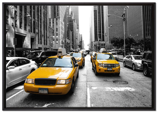 Cityverkehr New York auf Leinwandbild gerahmt Größe 100x70