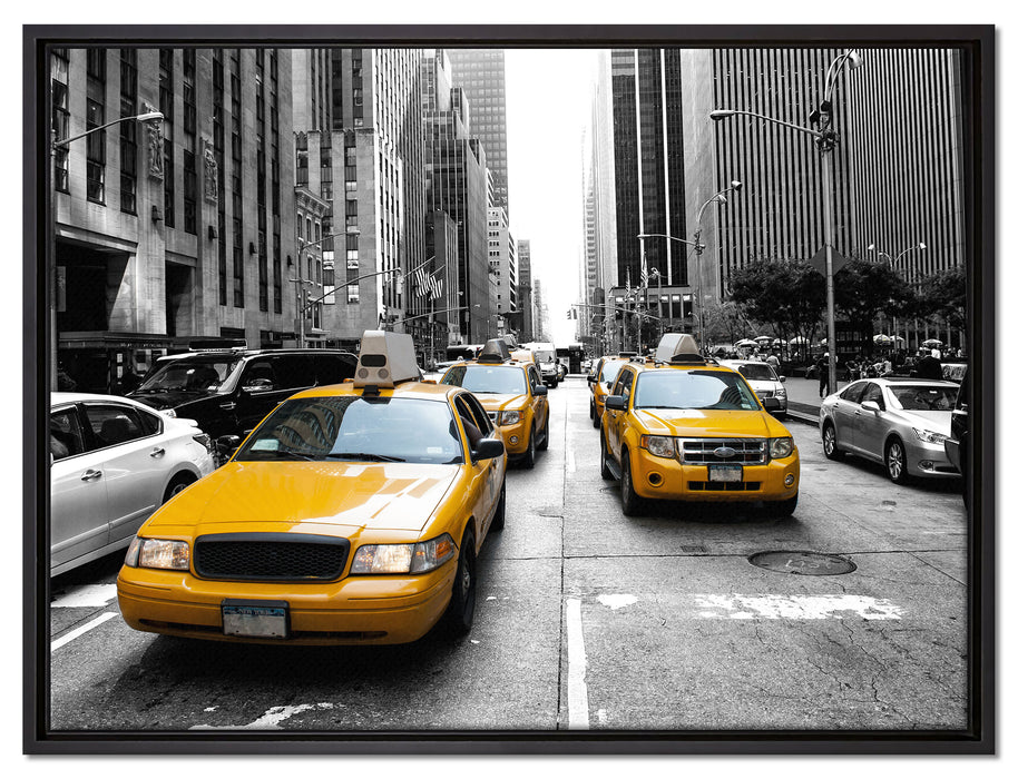 Cityverkehr New York auf Leinwandbild gerahmt Größe 80x60