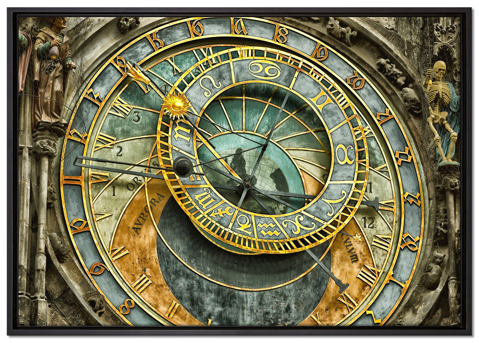 Sonnenuhr auf Leinwandbild gerahmt Größe 100x70
