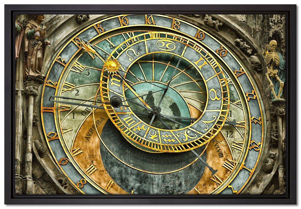 Sonnenuhr auf Leinwandbild gerahmt Größe 60x40