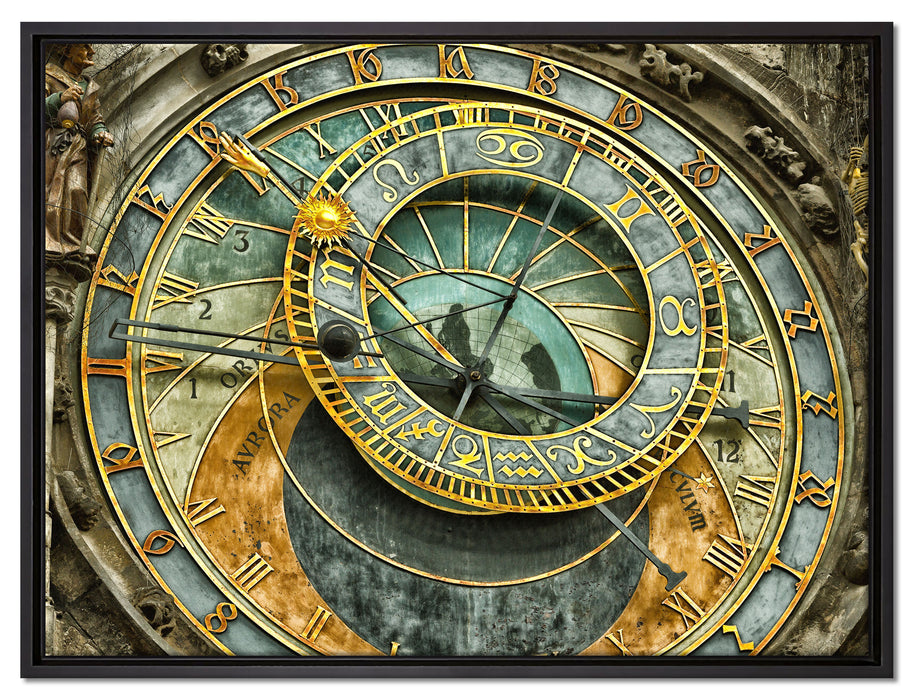 Sonnenuhr auf Leinwandbild gerahmt Größe 80x60