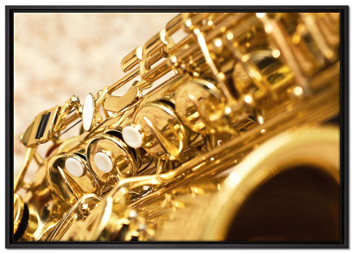 Saxophon auf Leinwandbild gerahmt Größe 100x70