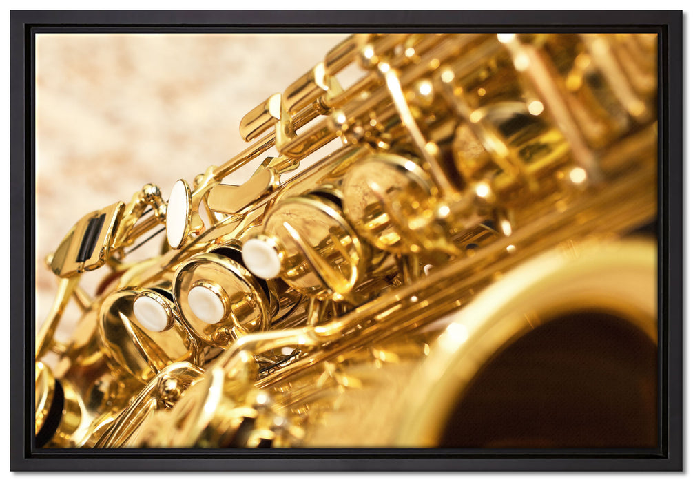 Saxophon auf Leinwandbild gerahmt Größe 60x40