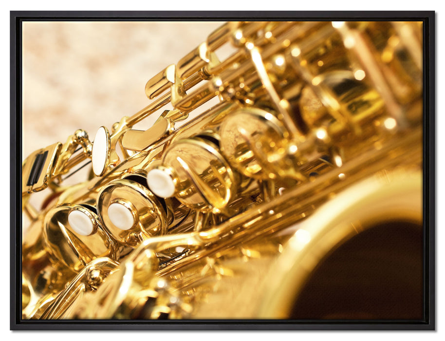 Saxophon auf Leinwandbild gerahmt Größe 80x60