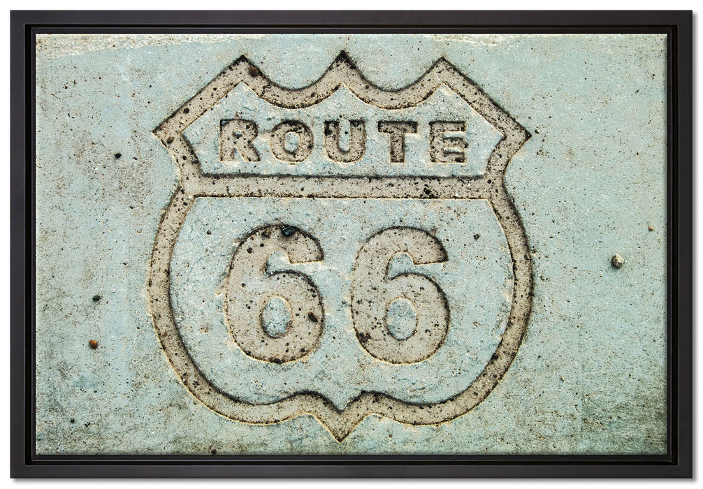 Route 66 auf Leinwandbild gerahmt Größe 60x40