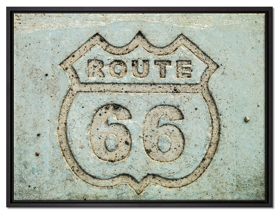 Route 66 auf Leinwandbild gerahmt Größe 80x60