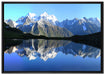 Berge am See auf Leinwandbild gerahmt Größe 100x70