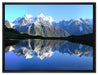 Berge am See auf Leinwandbild gerahmt Größe 80x60