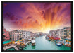 Venedig Fluss Häuser auf Leinwandbild gerahmt Größe 100x70