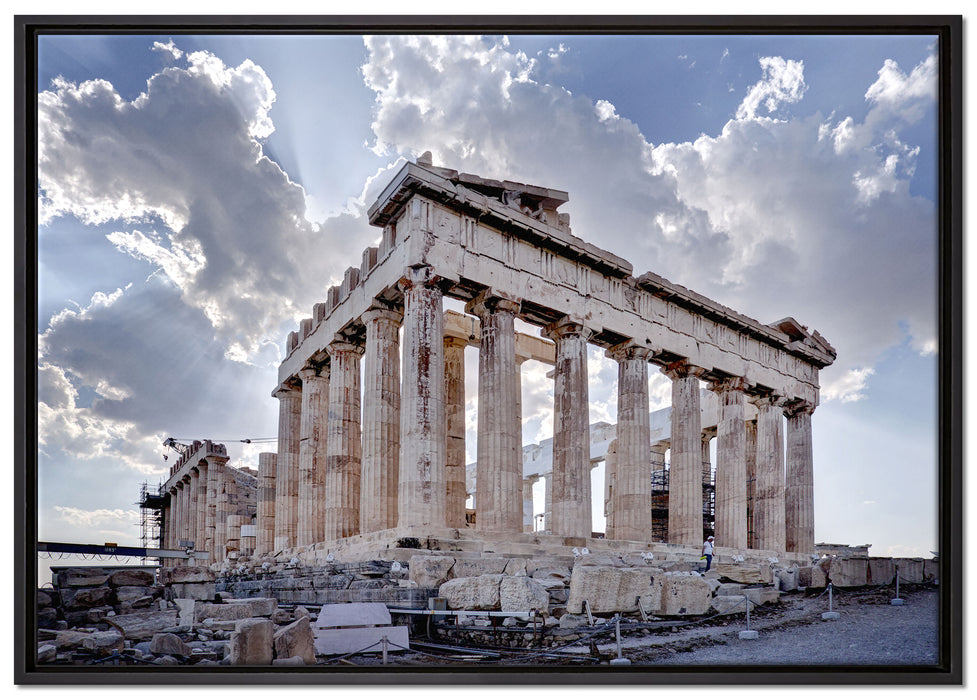 Antike Säulen Griechenland auf Leinwandbild gerahmt Größe 100x70
