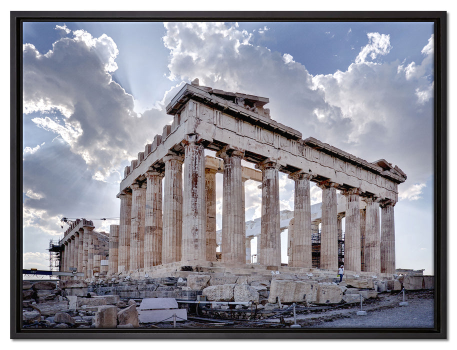 Antike Säulen Griechenland auf Leinwandbild gerahmt Größe 80x60