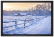 Hütte im Schnee auf Leinwandbild gerahmt Größe 60x40