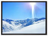 Schnee Berge auf Leinwandbild gerahmt Größe 80x60