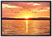 See Abenddämmerung auf Leinwandbild gerahmt Größe 100x70