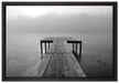 Steg am See Nebel auf Leinwandbild gerahmt Größe 60x40