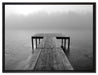 Steg am See Nebel auf Leinwandbild gerahmt Größe 80x60