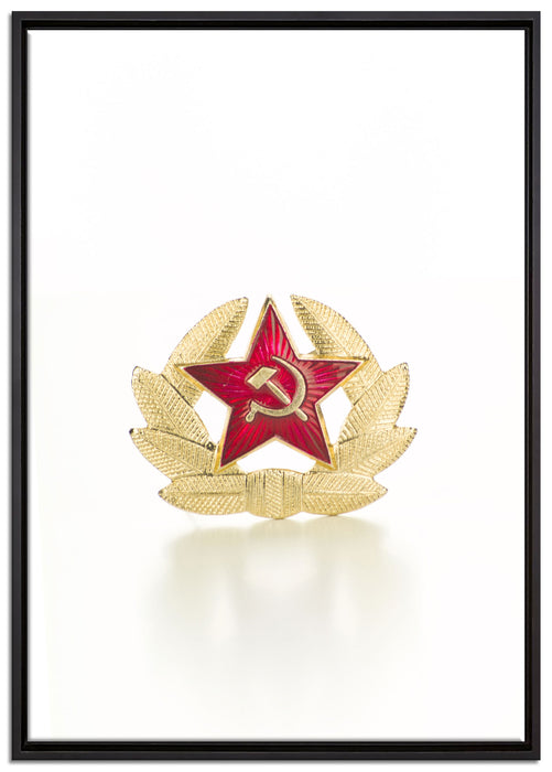 Wappen der UdSSR auf Leinwandbild gerahmt Größe 100x70