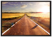 Feldweg im Sonnenschein auf Leinwandbild gerahmt Größe 100x70