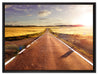 Feldweg im Sonnenschein auf Leinwandbild gerahmt Größe 80x60