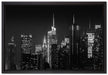 New York von oben schwarz weiß auf Leinwandbild gerahmt Größe 60x40
