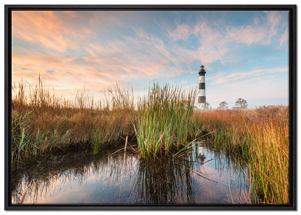 Leuchtturm auf Leinwandbild gerahmt Größe 100x70