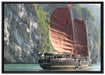 Segelschiff im Sonnenuntergang auf Leinwandbild gerahmt Größe 100x70