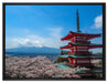 Japanisches Gebäude auf Leinwandbild gerahmt Größe 80x60